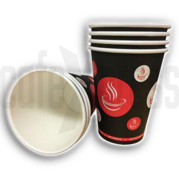 10oz Belgravia Red Tea & Coffee Paper Cups x 1000 (90mm Rim)